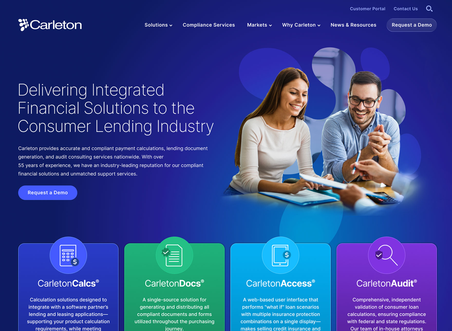 Screenshot of redesigned Carleton website