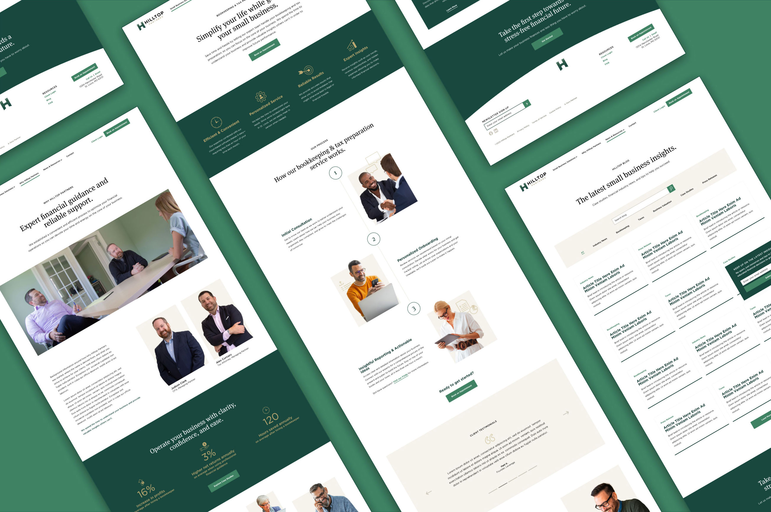 Hilltop Partners website mockups