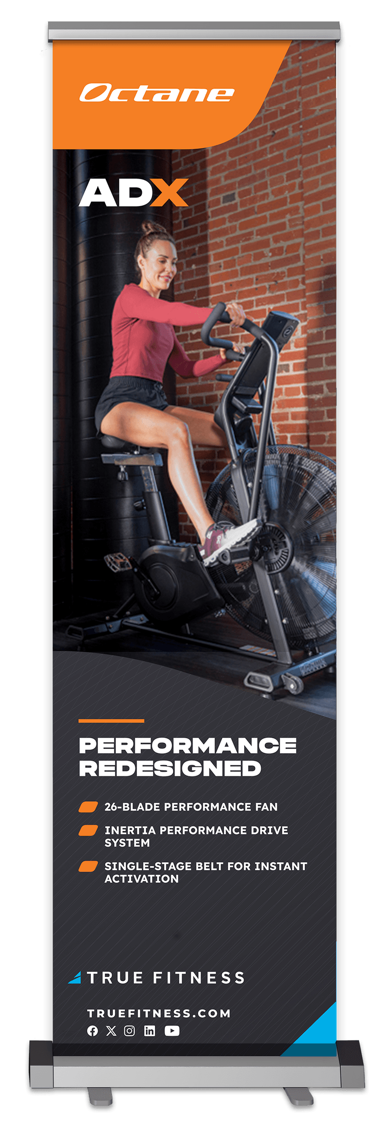 Octane Fitness ADX retractable tradeshow banner.
